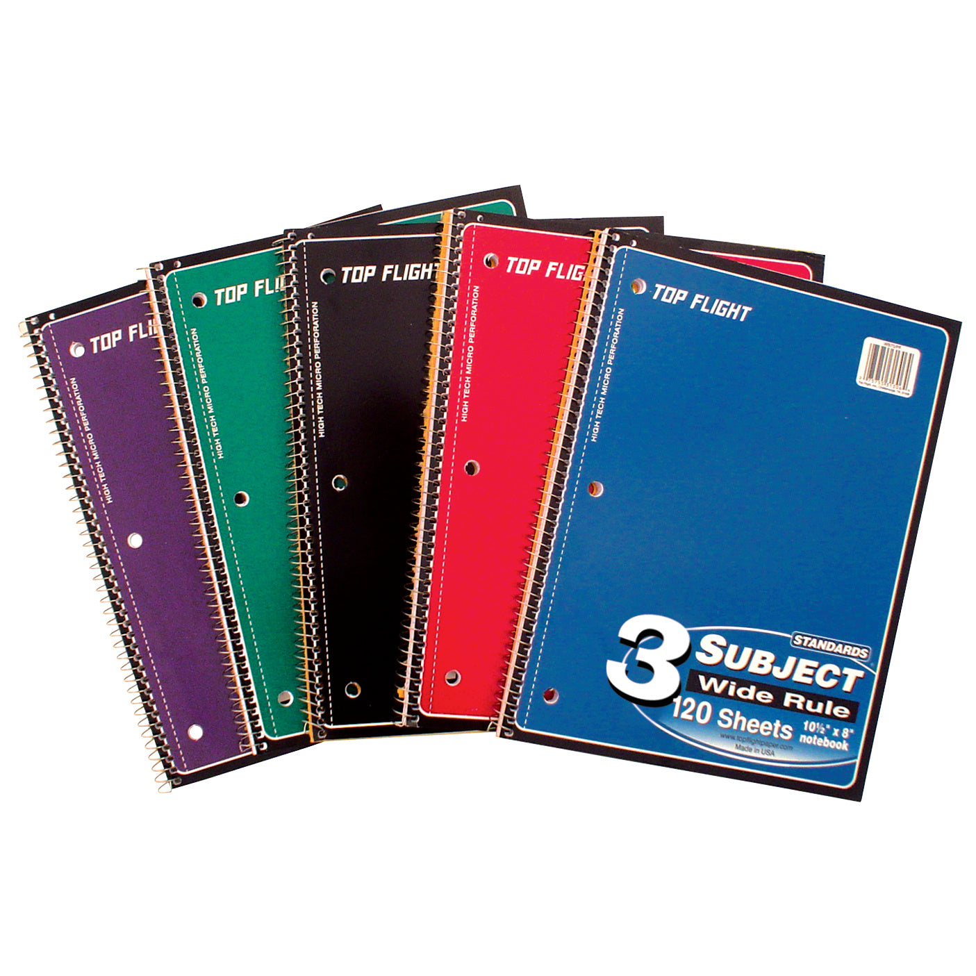 3-Subject Spiral Notebook - Wide Rule - 24 per case