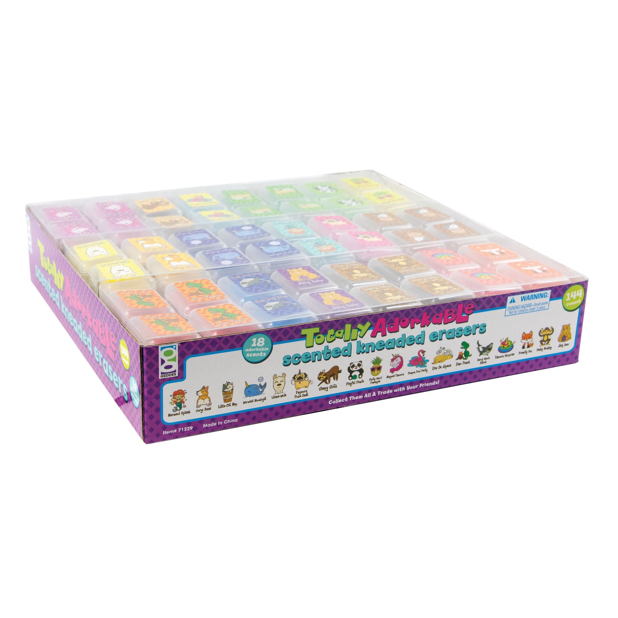 Totally Adorkable Scented Kneaded Erasers - 144 per display