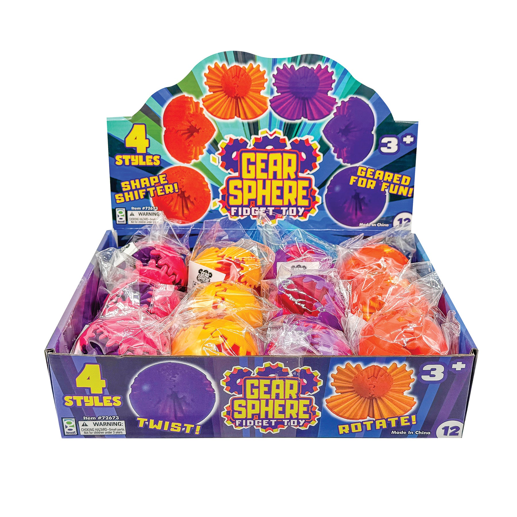 Gear Sphere Fidget Toys - 12 per display