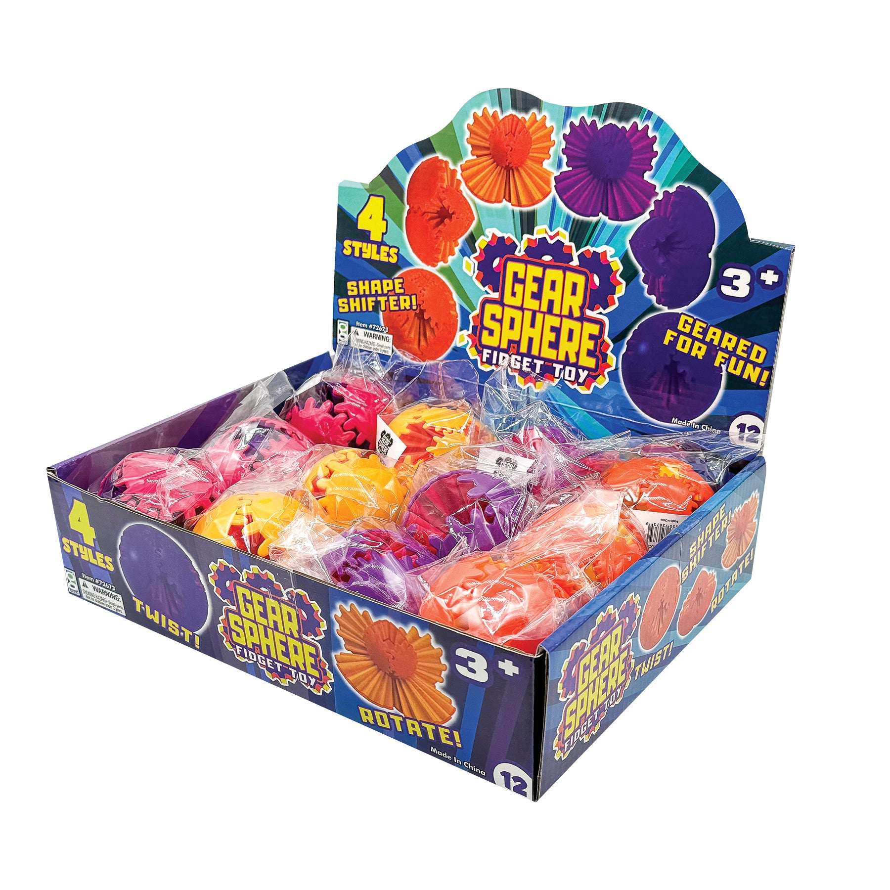 Gear Sphere Fidget Toys - 12 per display