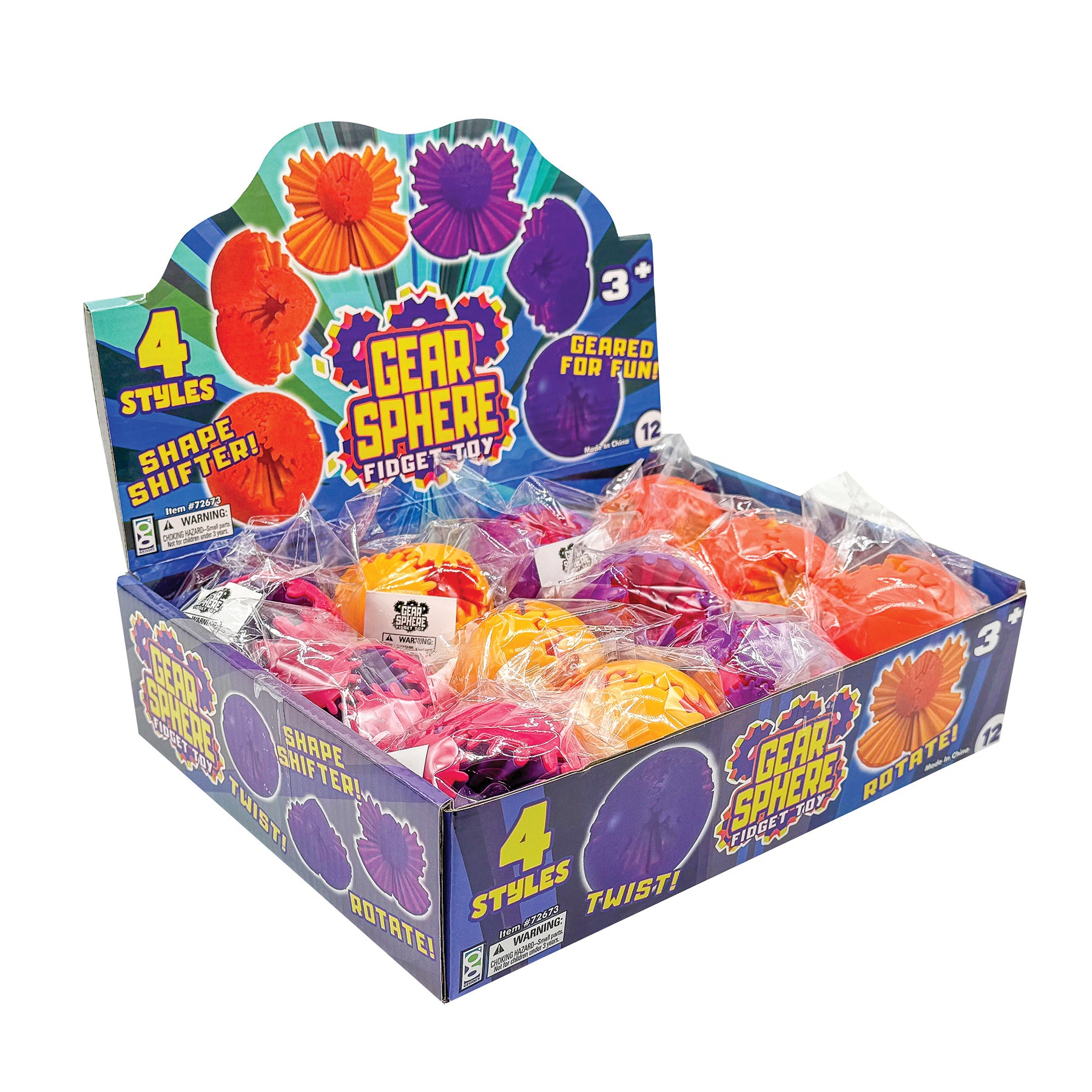 Gear Sphere Fidget Toys - 12 per display